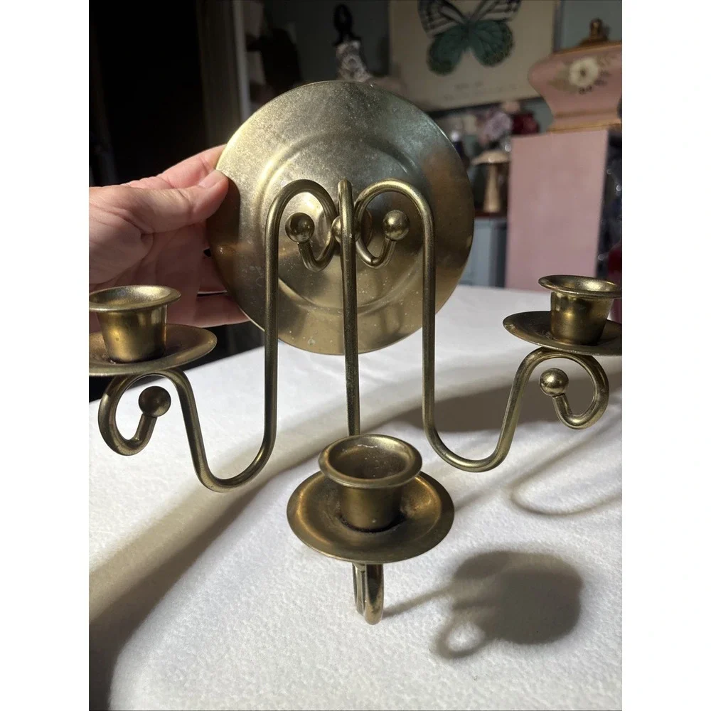 Brass Sconce Homeco Candle Holder Wall‎ Mount Home Decor